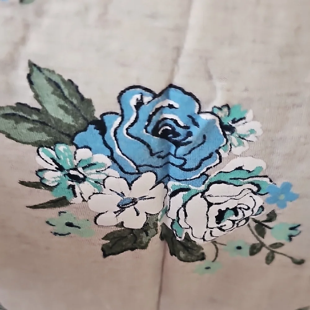 Justice Girls Floral Print Tank Top - Blue and Gray Size 12